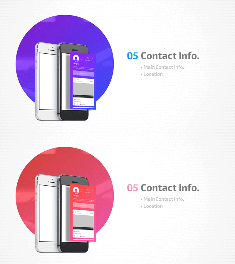 모바일 앱 회사소개서 템플릿 간지 05 - 연락처 정보