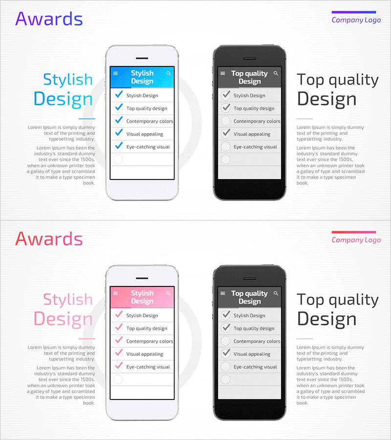 모바일 상품 개요 리스트 – 스타일리시한 디자인