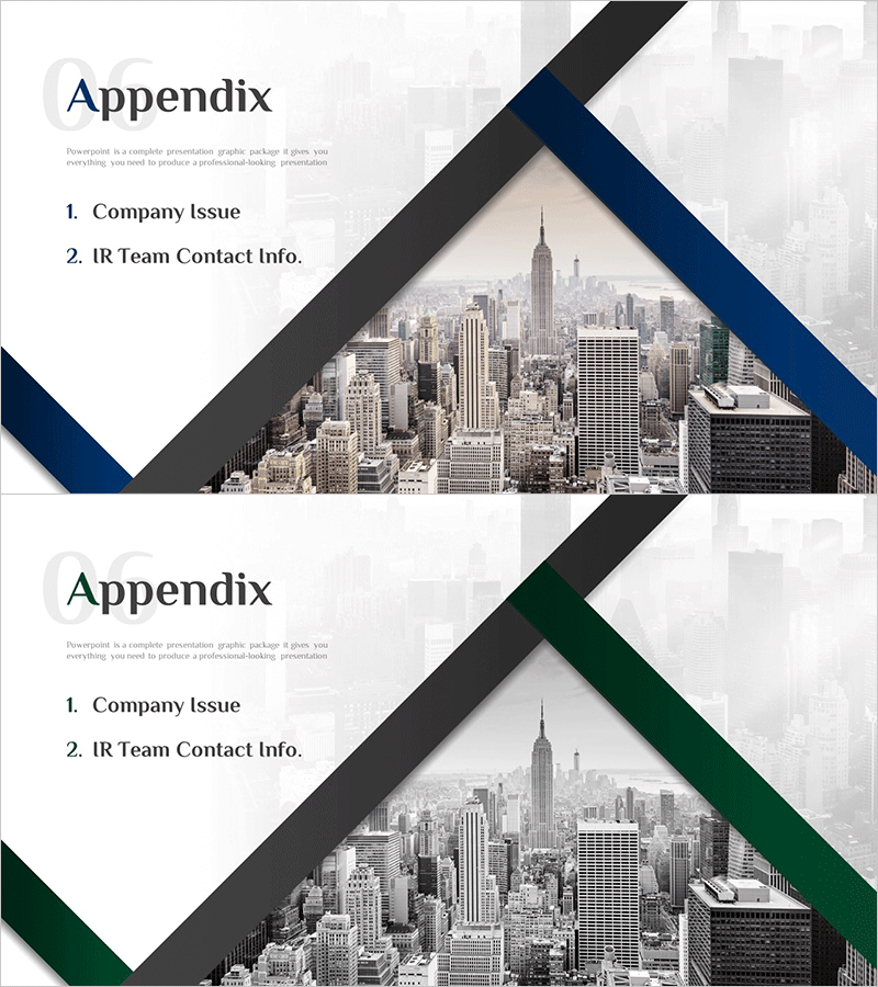 모던 라인 IR 템플릿 간지 - 비즈니스와 전문성을 강조