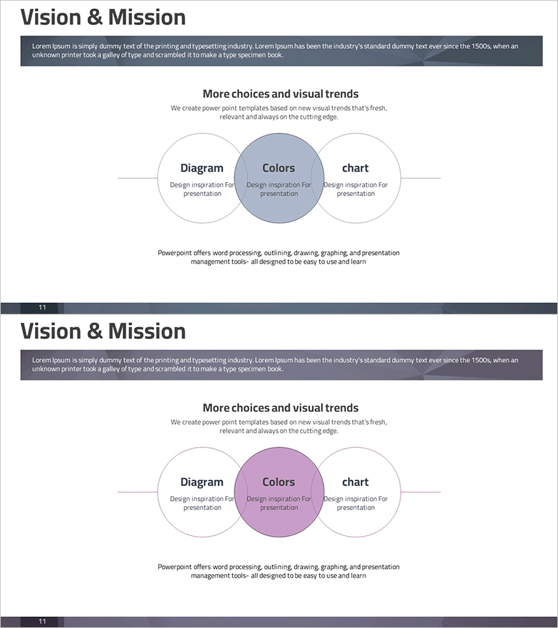 비전과 미션 – 성장을 향한 프레젠테이션 템플릿