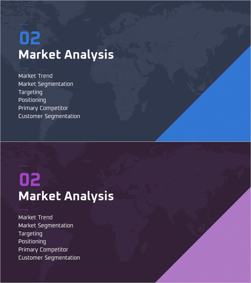 글로벌 마케팅계획 슬라이드 - 시장 분석 포함