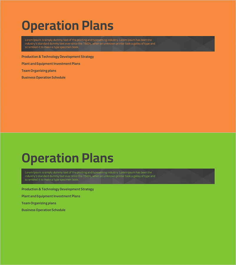 Simple Theme Business Plan Template Section Slide