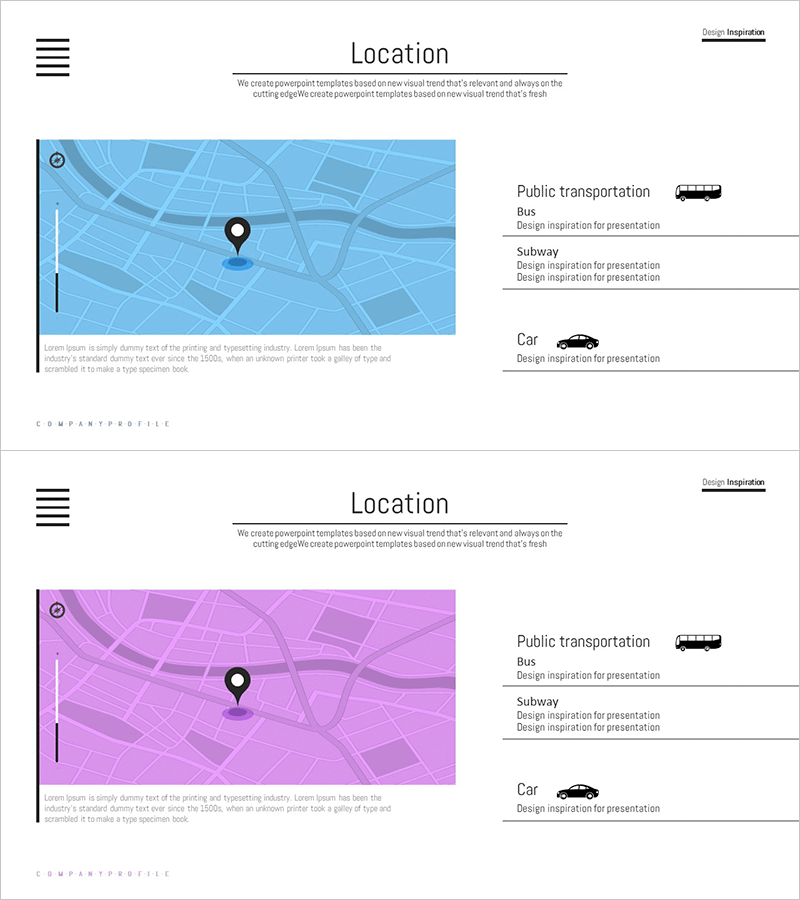 회사 위치 및 교통수단 소개 – 블루와 퍼플톤