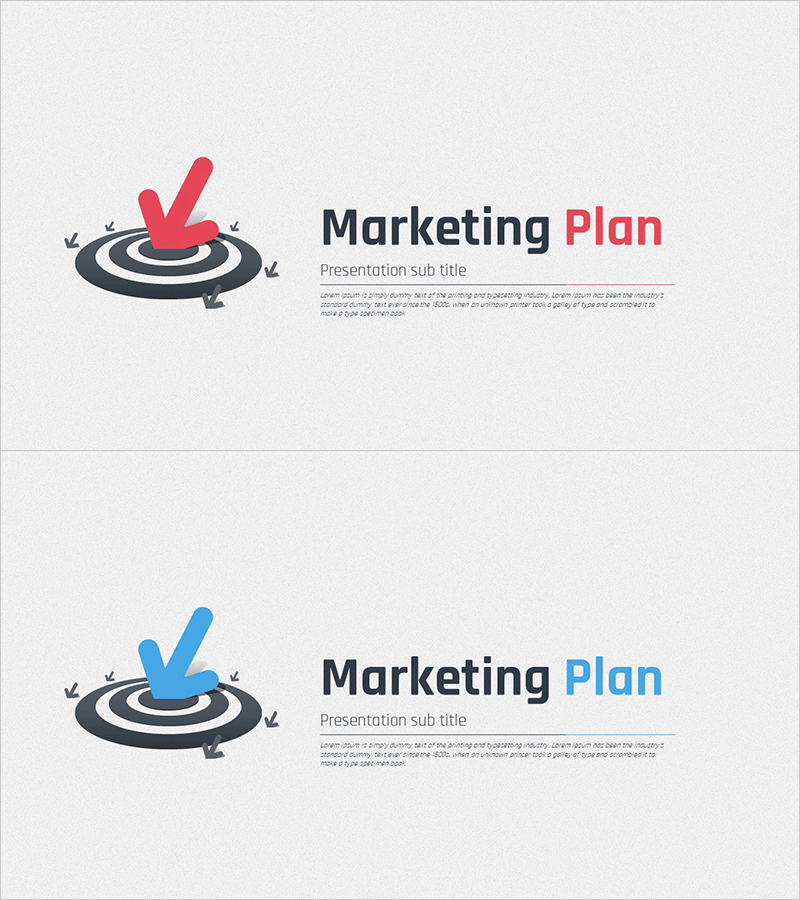 화살표 마케팅 계획 템플릿 표지 - 전략과 비전