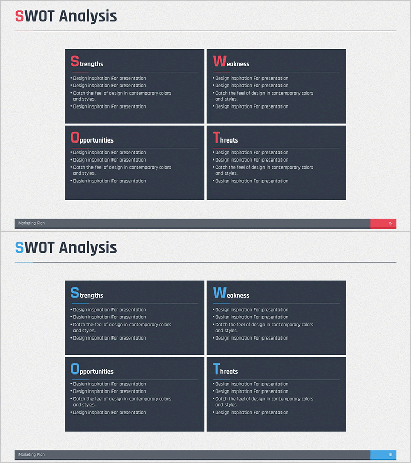 SWOT 분석을 위한 사각 다이어그램 – 효과적인 시장 및 경쟁사 분석