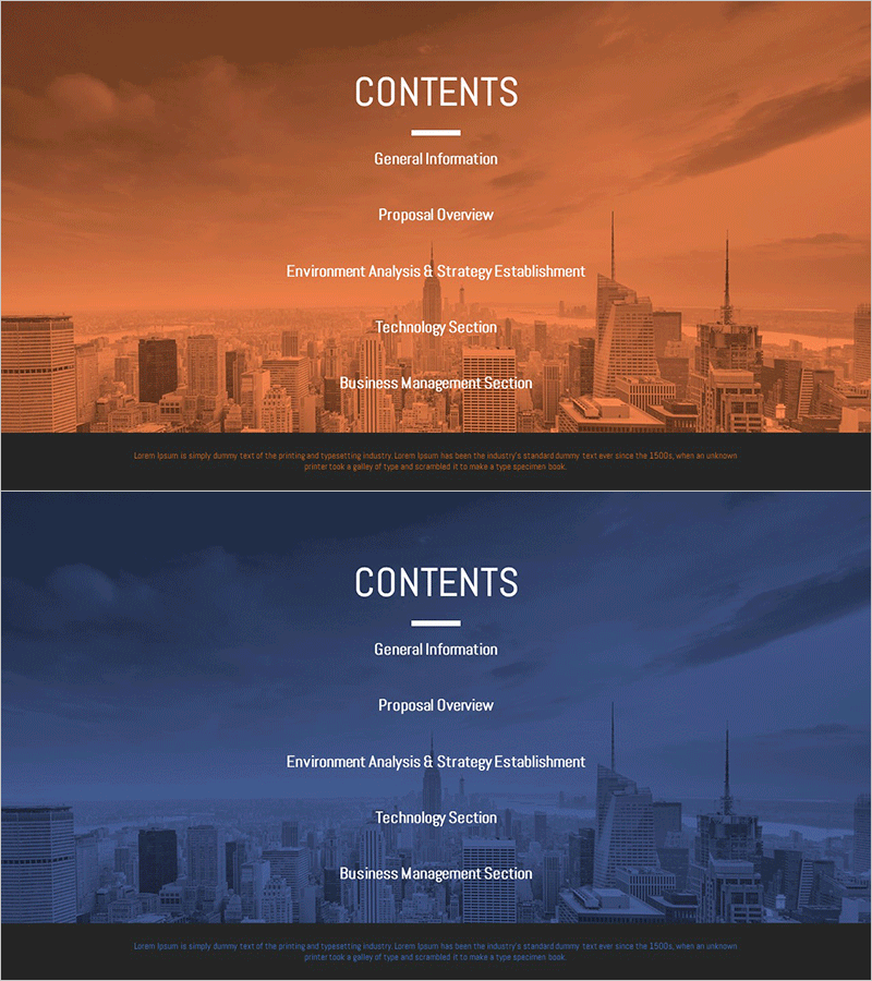 시티 테마 제안서 템플릿 목차