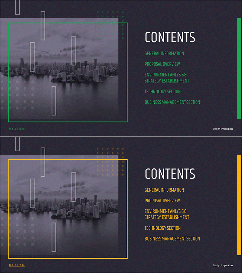 모던 시티 테마 제안서 목차