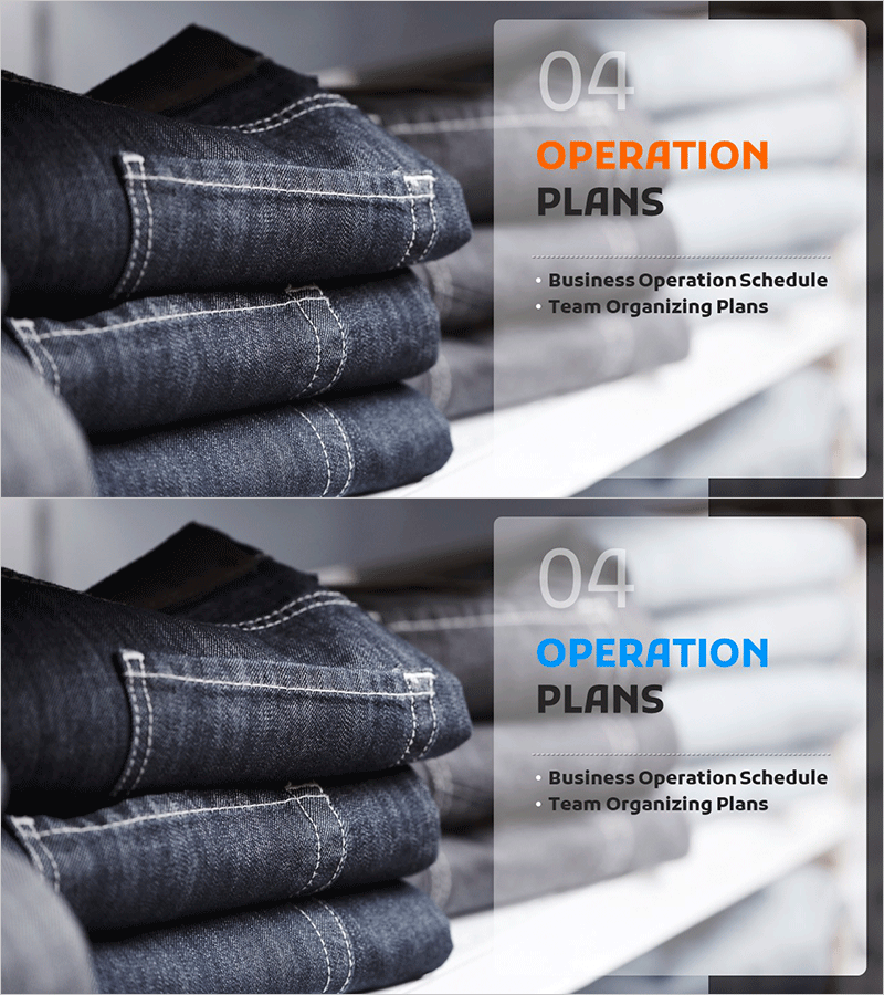 패션 사업계획서 템플릿 간지 – 운영 계획 강조