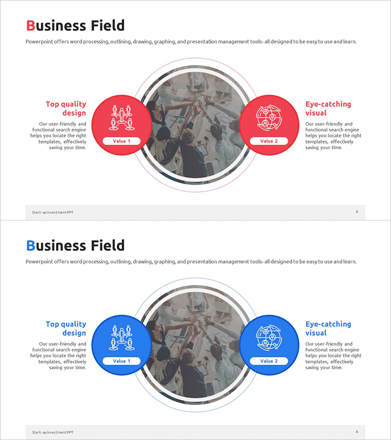 스타트업 회사영역 다이어그램 – 사업 소개의 시각화