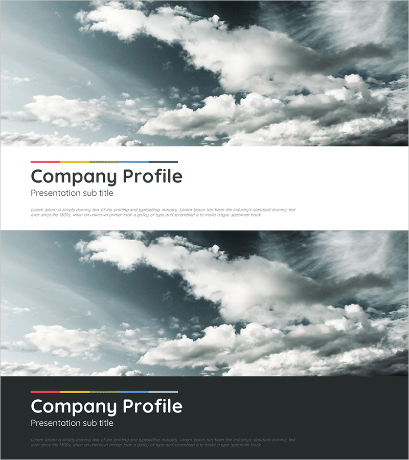 구름 테마 회사소개서 템플릿 표지