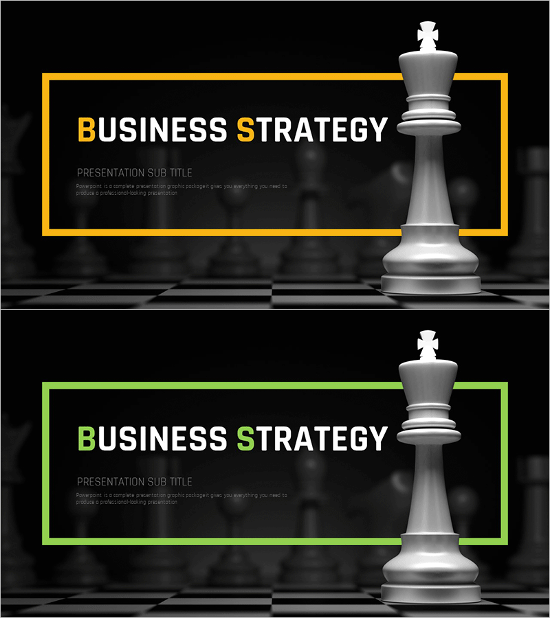체스 테마 비즈니스 전략 템플릿 표지