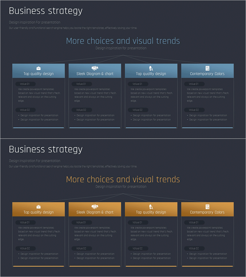 비즈니스 전략 프레젠테이션 – 세련된 디자인의 힘