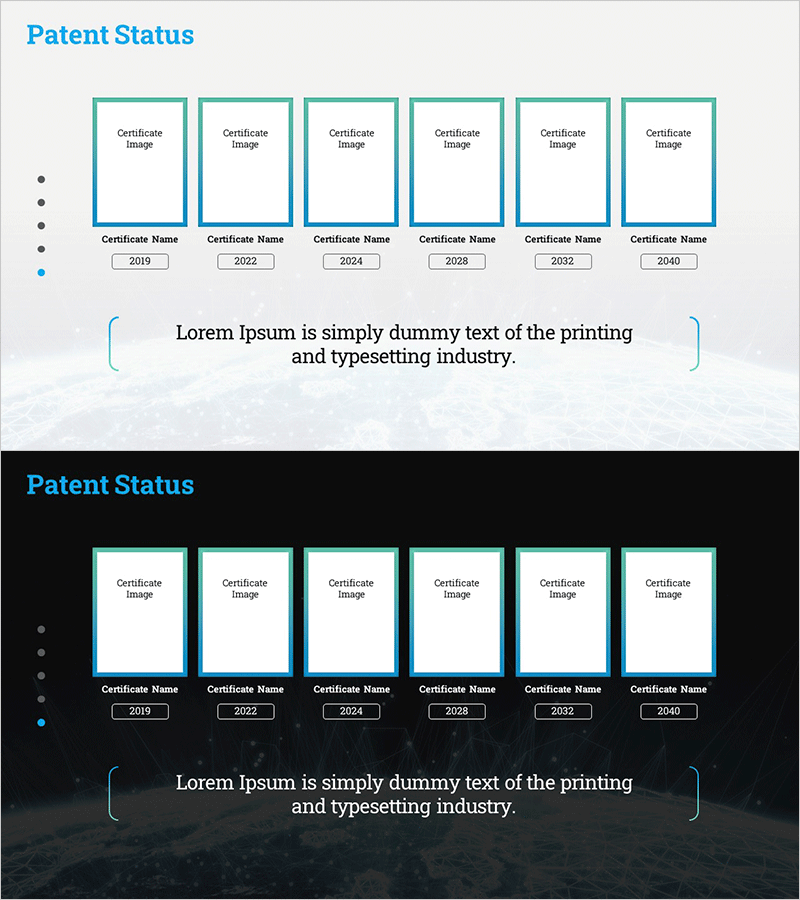 연도별 특허 등록 상태 슬라이드
