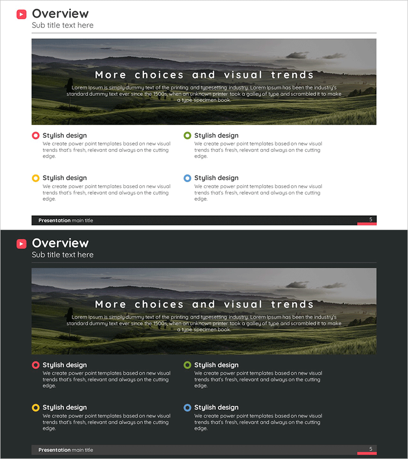 컬러테마 개요 PPT 슬라이드 – 간결하고 세련된 디자인