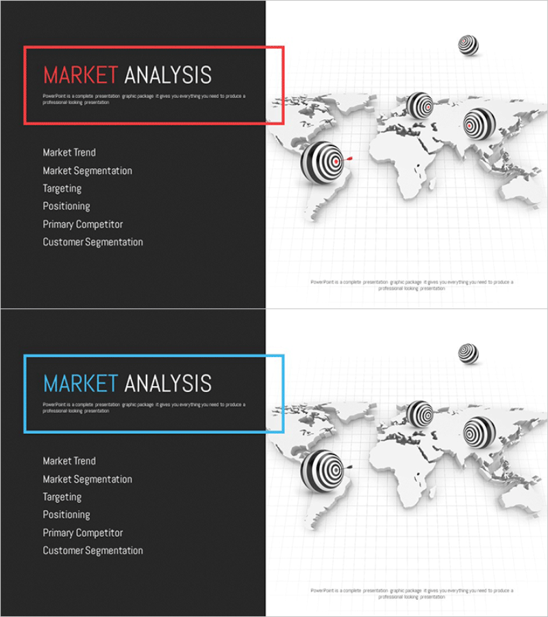 타겟 마케팅 기획서 템플릿 간지 – 시장 분석 특징