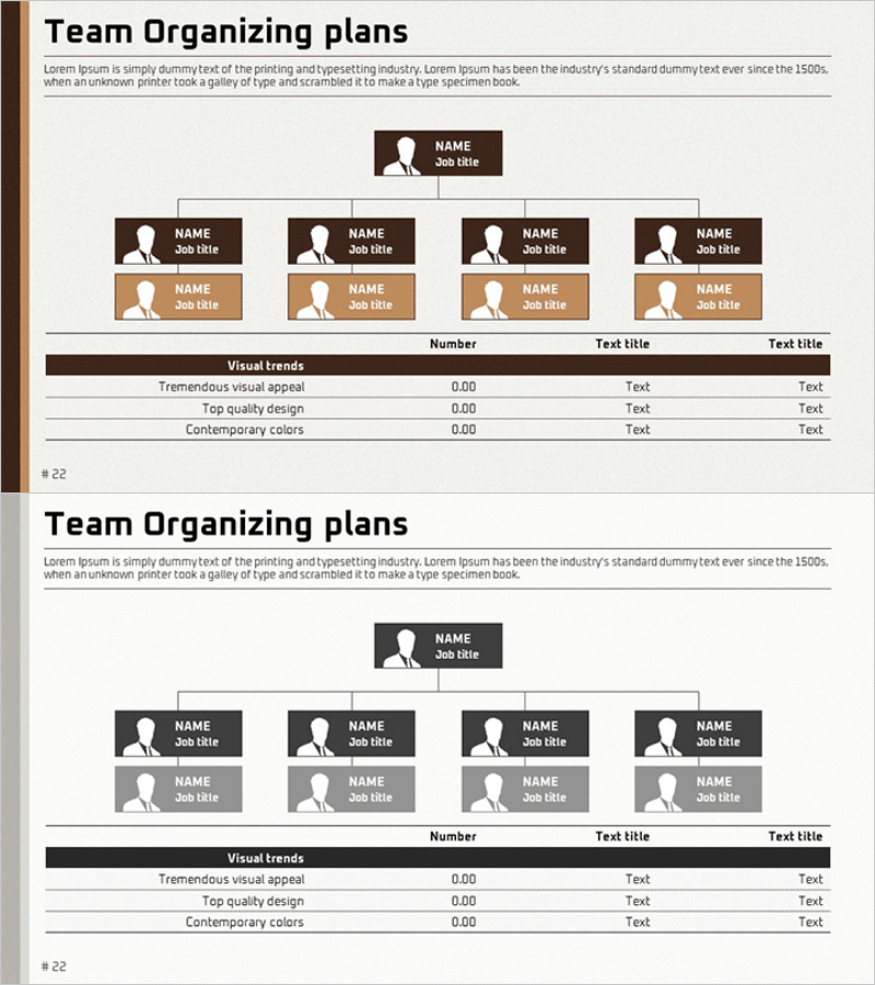 팀 구성 계획표로 조직도 시각화 – 고급스러운 디자인