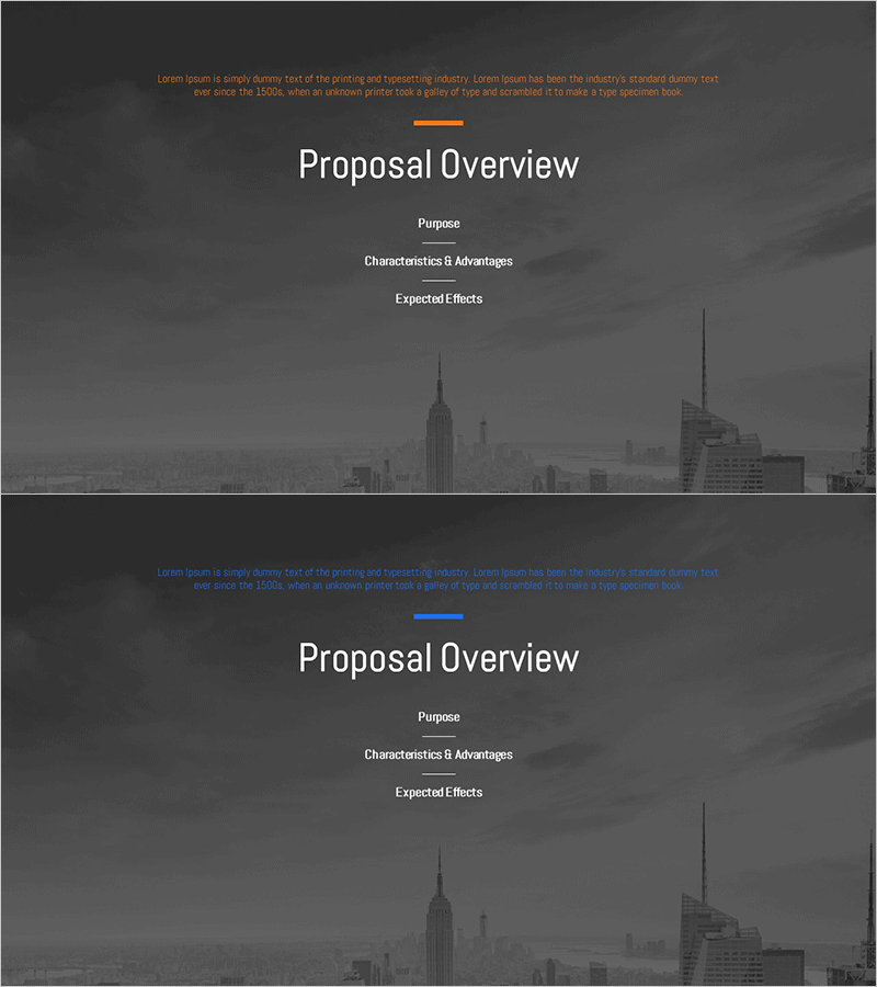 시티 테마 제안서 템플릿 간지 – 현대적 감각