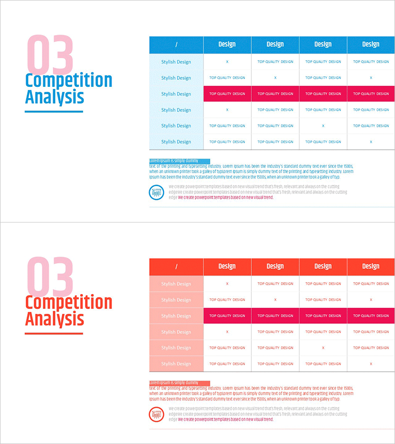 경쟁사 비교 테이블 – 효율적인 시장 분석
