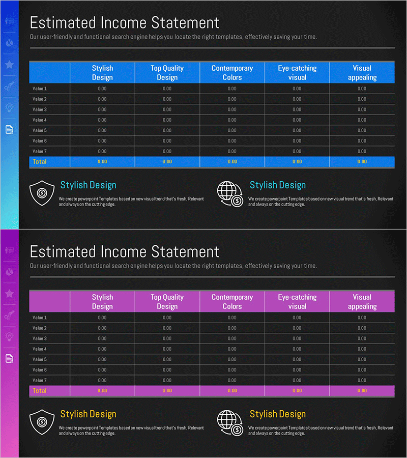 매출 및 수익 다이어그램 – 명쾌한 재무 시각화