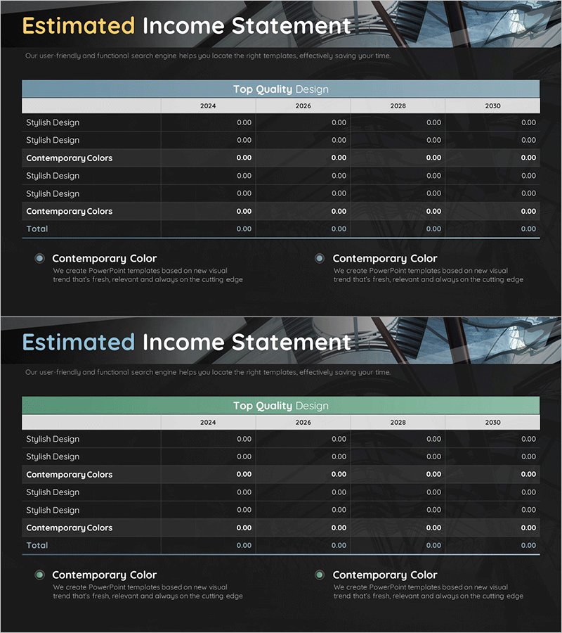 건설 사업 추정 소득 보고서 – 재무 성과를 위한 효과적인 다이어그램