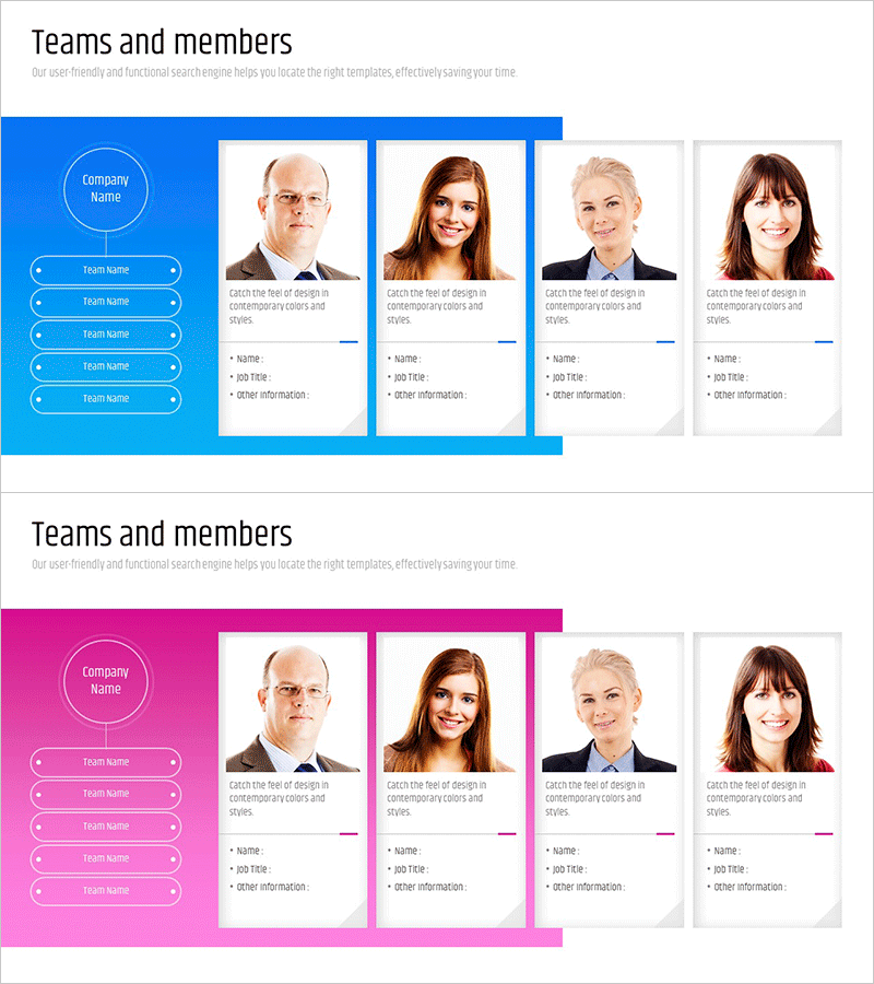 주요인력 프로필 소개 – 조직도를 통한 팀 구성 이해