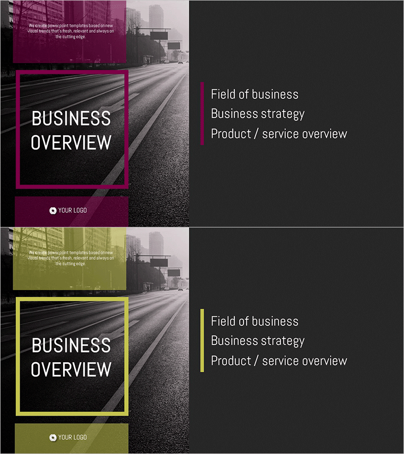 도로 회사소개서 템플릿 – 비즈니스 요약