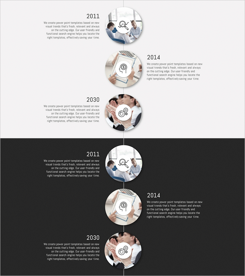 히스토리 다이어그램 – 사업 연혁과 비전을 한눈에