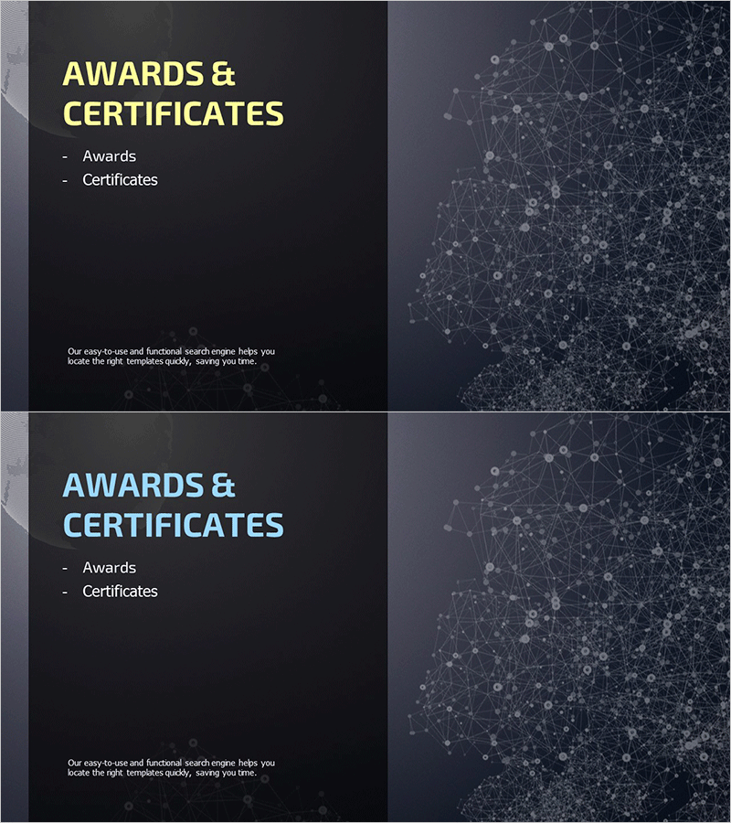 글로벌 회사소개서 템플릿 간지 – 수상 및 인증 강조