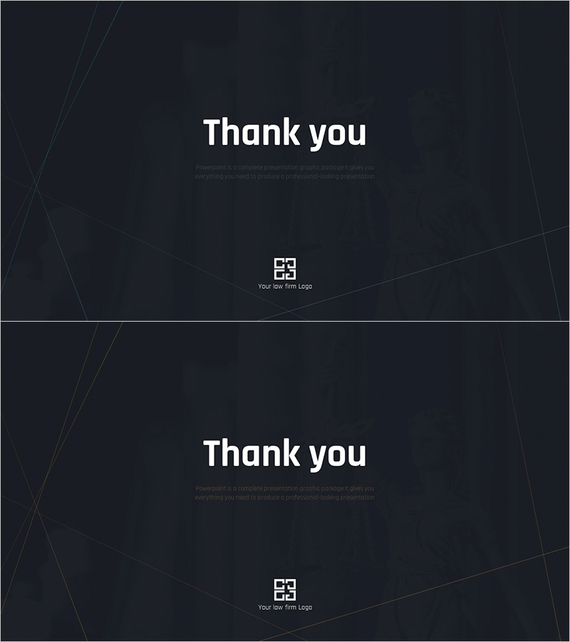 고급 프레젠테이션 템플릿 – 전문성을 담은 감사 표지