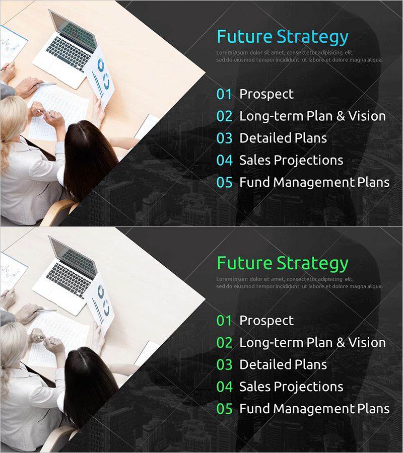 모던 IR 템플릿 간지 – 미래 전략 개요