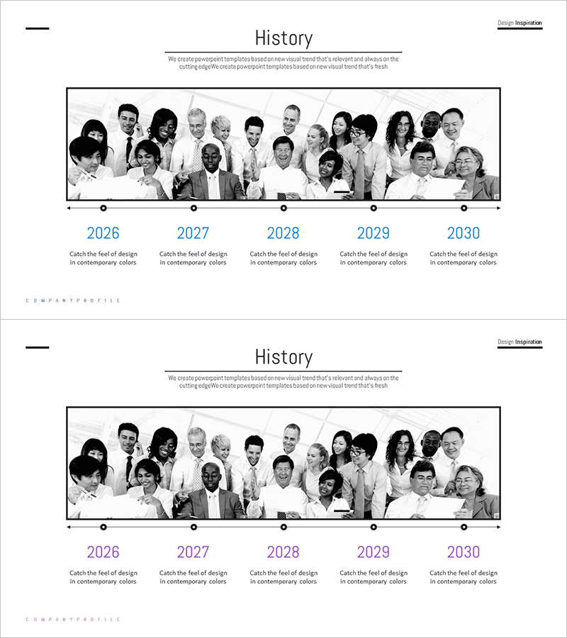 역대 기업인 히스토리 프레젠테이션 템플릿 - 시간의 흐름을 시각화하다