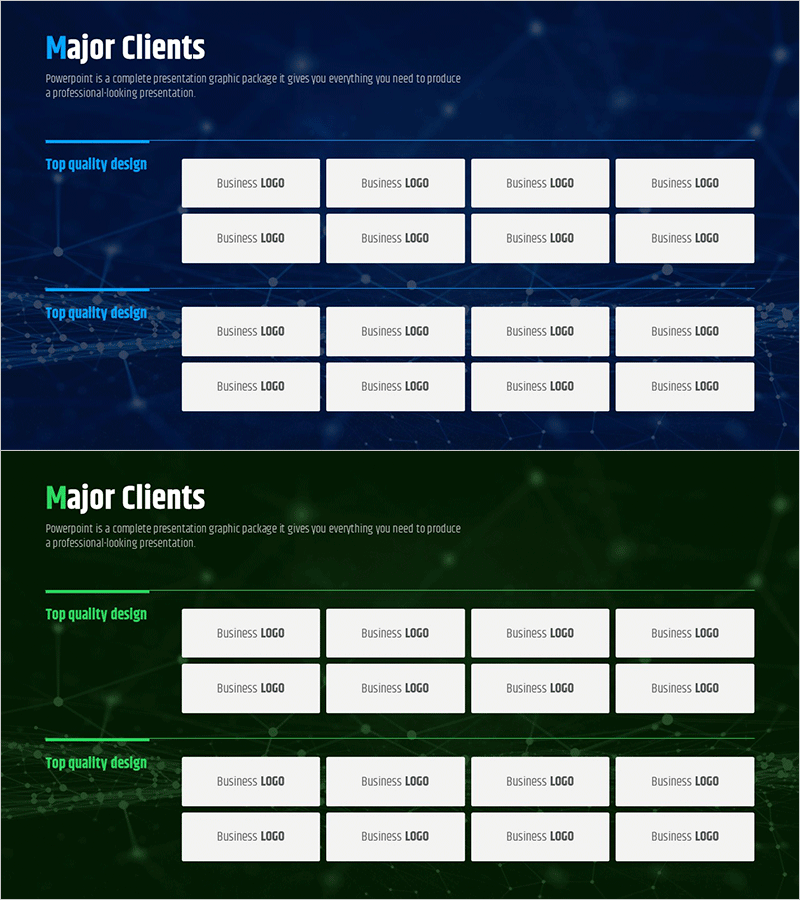 주요 협력사 브랜드 목록 – 파트너십 강화를 위한 클러스터 슬라이드