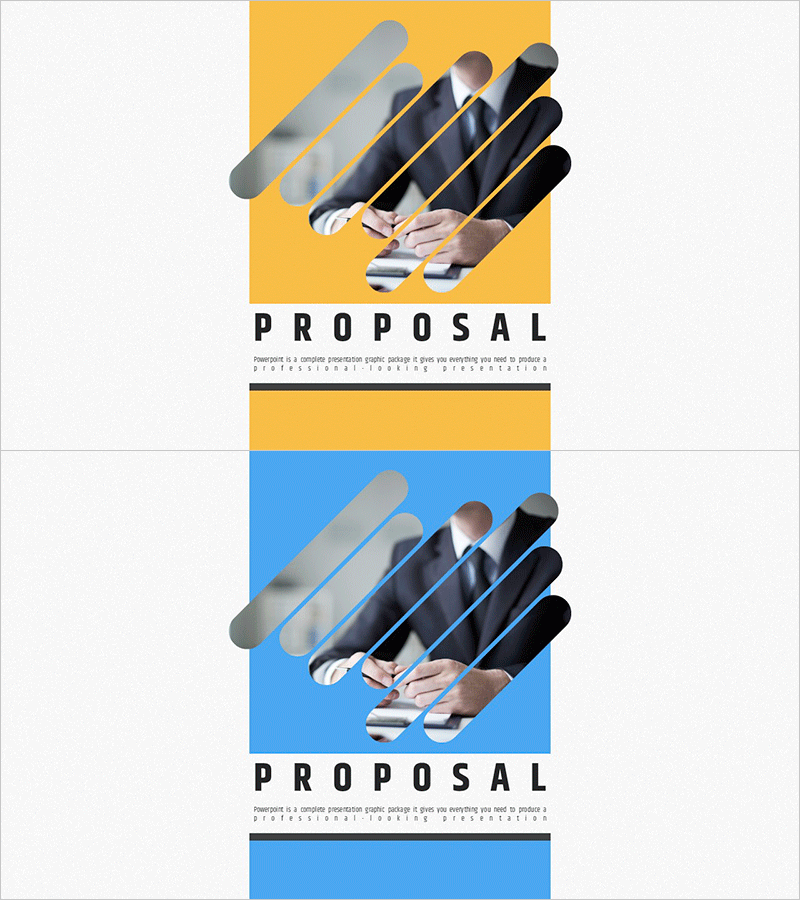 원형 사선 패턴 제안서 표지