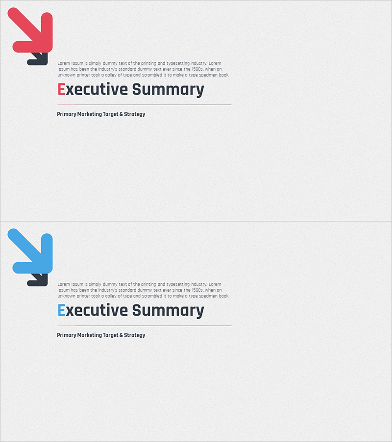 화살표 마케팅 계획 템플릿 – 전략과 목표