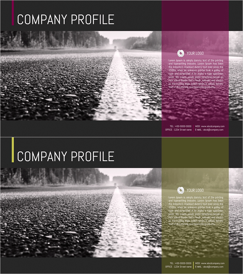 도로 회사소개서 템플릿 표지