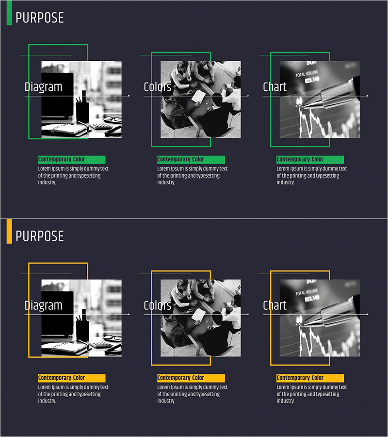 사업 목표 소개 슬라이드 – 비즈니스 전략을 위한 클러스터 다이어그램