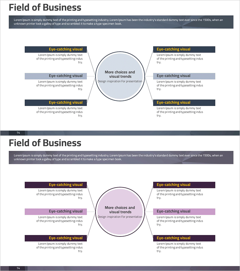 사업영역 육각 다이어그램 – 사업 전략과 비전