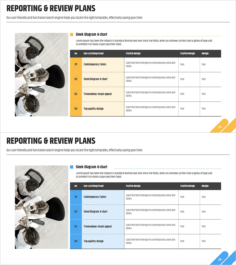 제안서 검토 계획 항목 – 데이터 시각화와 다이어그램 활용