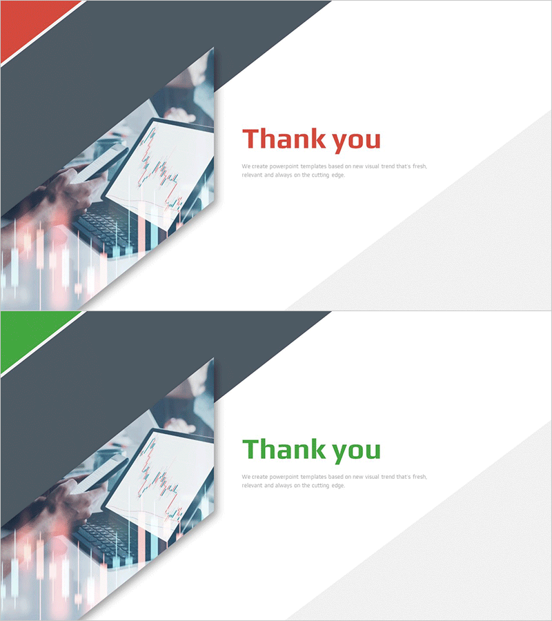 사선 테마 IR 템플릿 엔딩 표지 – 프레젠테이션 마무리