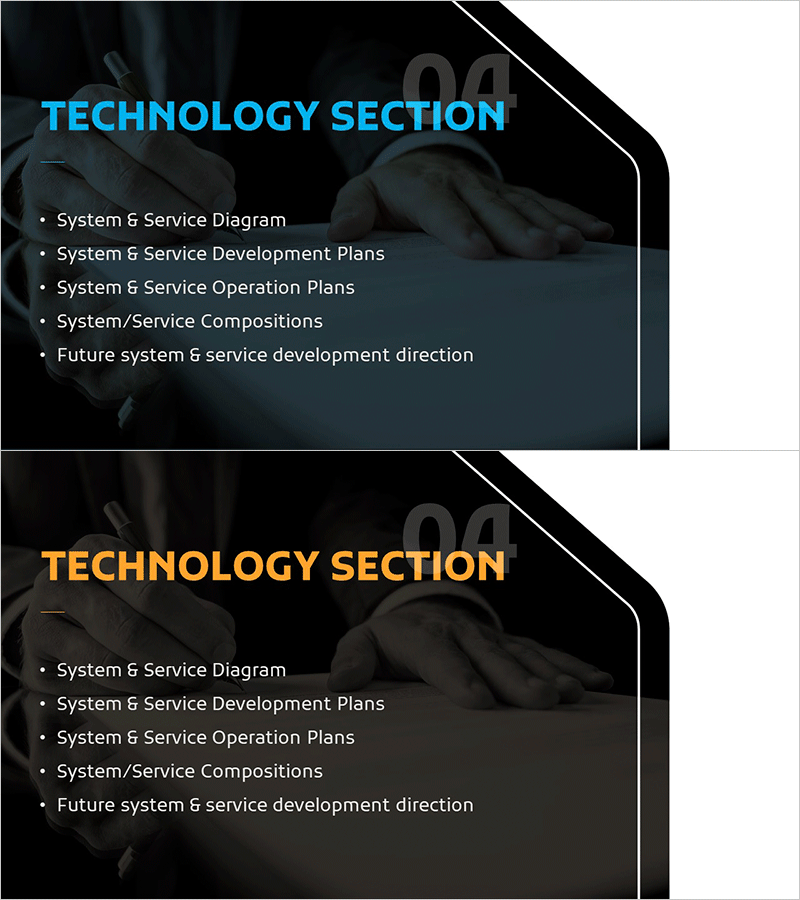 사업 아이디어 제안서 템플릿 간지 – 정보 전달 및 설계