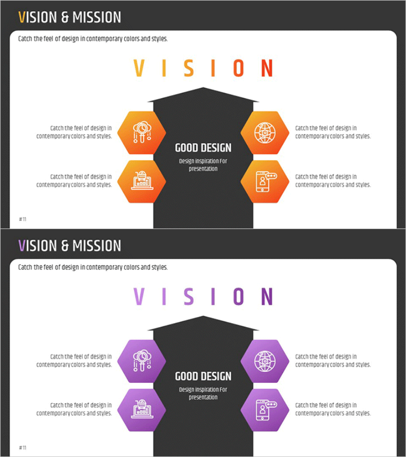 미래지향적인 비전과 미션 슬라이드