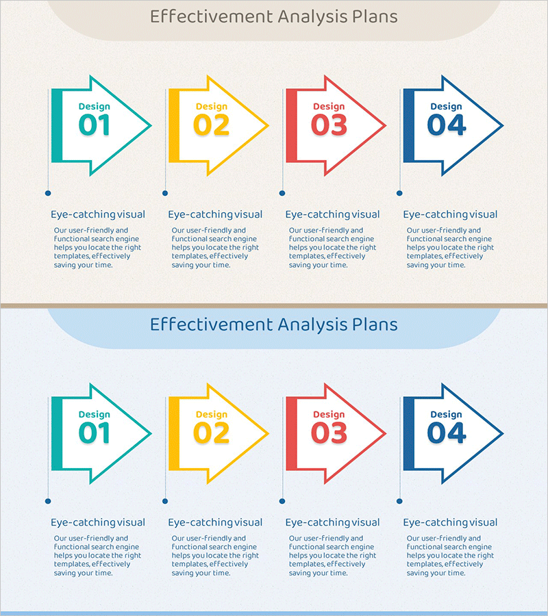 4단계 화살표 다이어그램으로 사업 계획 시각화