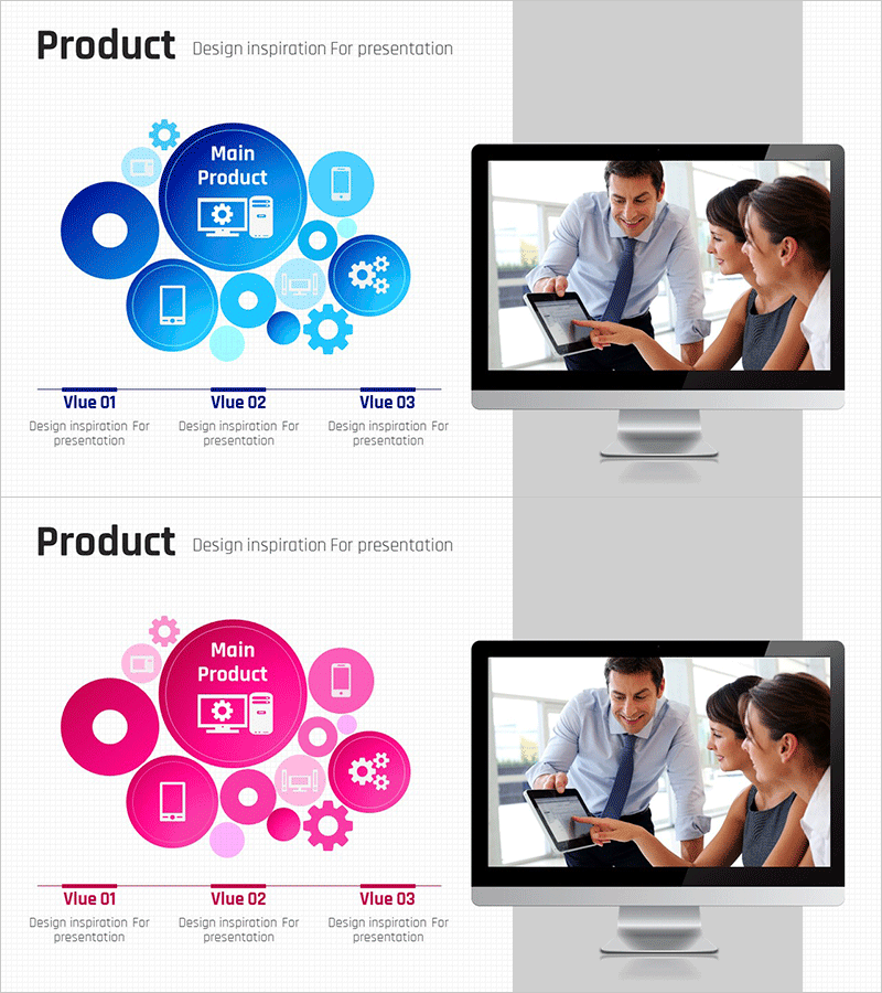 제품 개요 소개 슬라이드 – 혁신적인 서비스 홍보