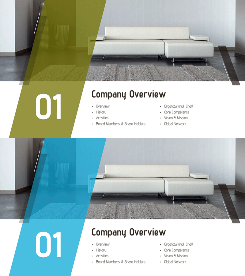 가구 회사소개서 템플릿 간지