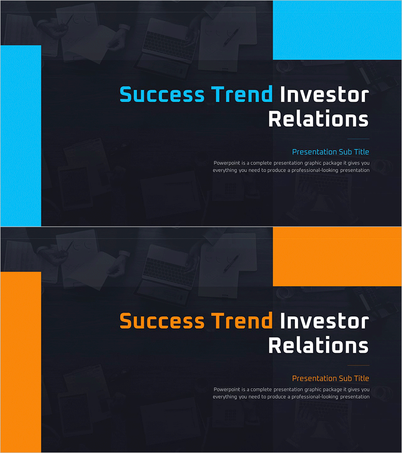 성공 트렌드 IR 템플릿 표지 – 투자자 관계를 위한 기본