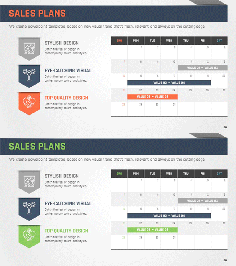월간 판매계획 일정표 - 비즈니스와 성공