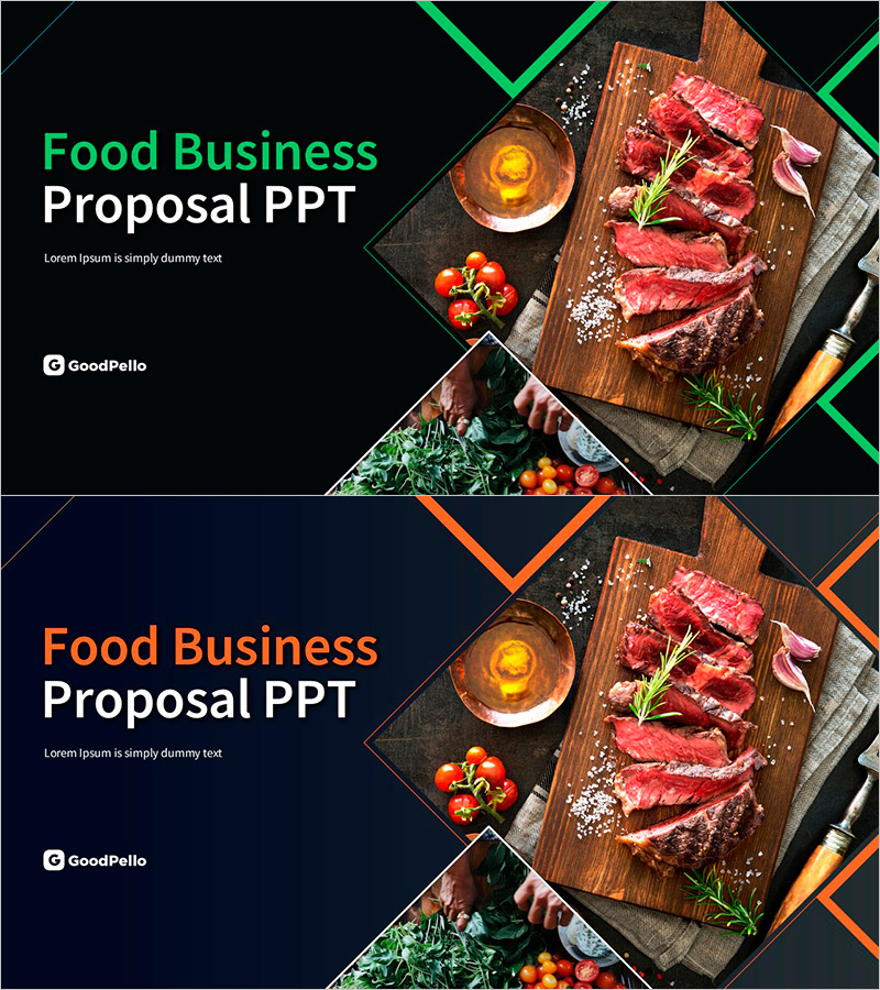푸드 비즈니스 제안서를 위한 모던 PPT 디자인