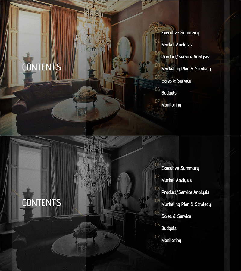 고급 호텔 마케팅 기획서 템플릿 목차