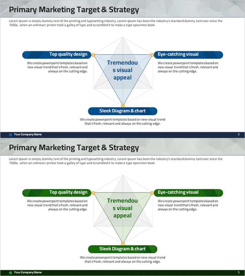 마케팅전략 삼각 중첩 다이어그램