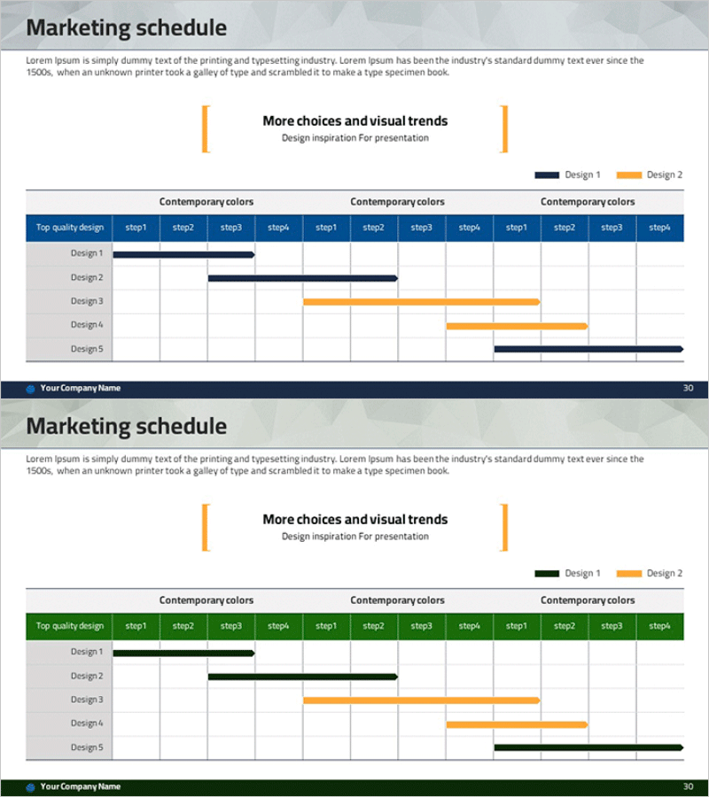 마케팅 스케줄러 테이블표 – 사업 전략 실행의 시각화